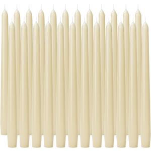 Taper Candles 10-Inch - Ivory Dripless Candlesticks Unscented Tall Cream Tapered Candles Smokeless Slow Burn 8 Hours Candle Sticks Paraffin Wax with Cotton Wicks for Wedding Dinner 24 Pack