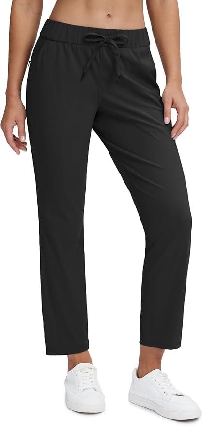 Seamaid Women's Golf Pants with Pockets 7/8 Stretch Ankle Travel Pants for Athletic Casual Size M