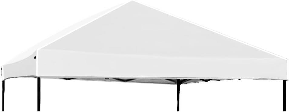 8x8 Canopy Replacement Top Outdoor Tent only Silver Coated Cover with Ropes, Silver White