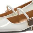 Womens Mary Jane Flats Closed Square Toe Ballet Flat Dressy Comfortable Slip on Shoes, Size 8