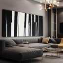 Canvas Wall Art Decor Black and White Wall Art Prints Wall Art Pictures for Living Room Framed Large Wall Art Decorations Abstract Canvas Art Wall Decor Bedroom Ofiice Decor 24 x 48 Inch