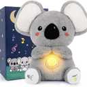 BRICHOEE Breathing Stuffed Animal, Soothing Koala Stuffed Animal with Moving Ears, Breathing Motion, Calming Sound and Light for Baby Sleep Companion Portable Plush Toy Gifts for Kids Adults Newborns