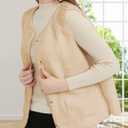 Womens Sherpa Fleece Lightweight Vest Fall Sleeveless Warm Button Down Fuzzy Jacket Outerwear Teddy Coat Gilet