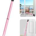 AceMining Upgraded Door Security Bar & Sliding Patio Bar, Heavy Duty Stoppers Adjustable Jammer for Home, Apartment, Travel (1 Pack,Pink)