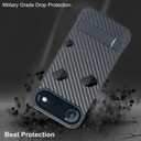 for iPhone Air Case Compatible with MagSafe, Built-in 3 Ways Kickstand & Strong Magnetic, Frameless Carbon Fiber Bump Texture, Minimalist Borderless Slim Case for iPhone Air (Black)