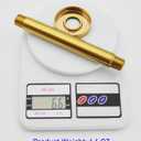 Aquaiaw Shower Arm and O-Ring Flange, 6 inch, Solid Brass, Round, Both Soldered 1/2 NPT Tapered Threads, Straight Shower Arm Extension, Ceiling Shower Head Arm for Rainfall Shower (Brushed Gold)