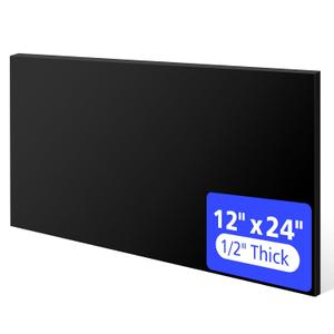 HDPE Sheet 1/2"x 12"x 24" Black Plastic Board