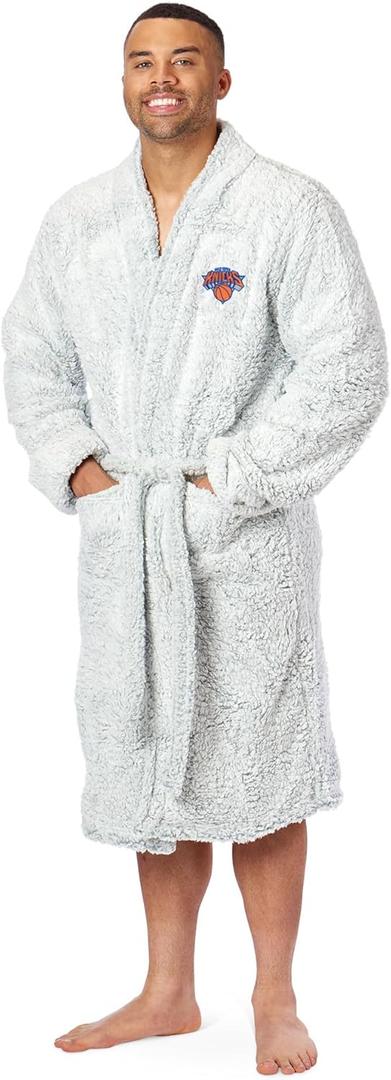 Northwest NBA Sherpa Bath Robe, Large/X-Large (26" x 47", Gray)