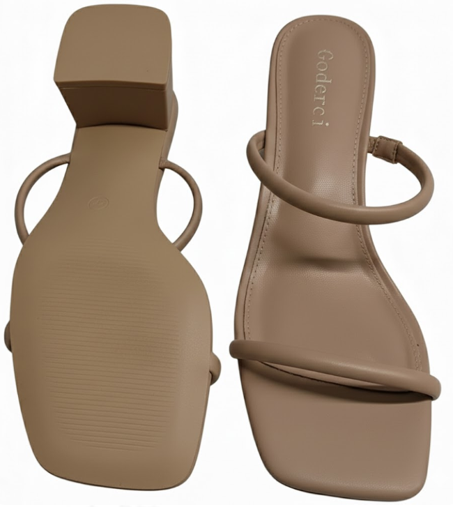 Women's Chunky Block Low Heeled Sandals Two Strap Square Open Toe Slip On Mule Heels 8.5