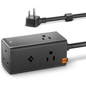 USB C Power Strip, Spigen 6-in-1 3 AC & 3 USB C (70W) GaN PD PPS Bedside Desktop Charging Station with 15A 5ft Extension Cord for MacBook Pro, iPhone 16 Pro Max Galaxy S25 Ultra z fold flip 6 Pixel