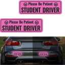 2PCS Student Driver Magnet for Car,Highly Reflective & Strong Magnetic Student Driver Sticker for Car,Removable Please Be Patient New Drivers Magnet for Cars Door/Trunk/Bumper