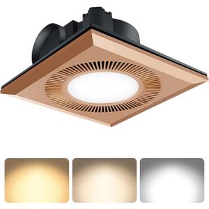Bathroom Exhaust Fan with LED Light, Quiet Ventilation Bath Fan Combo for Ceiling,Vent Fans 374 CFM Adjustable Light 3000K/4000K/6500K for Laundry Shower Restroom Farmhouse