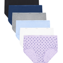 Hanes Womens Cotton Brief Underwear, Moisture-Wicking, 6-Pack Assortment 1 Size 3XL