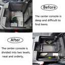 TACOBRO Center Console Organizer Compatible with 2020-2023 Silverado/Sierra 2500/3500HD/ 2019-2022 Chevy Silverado 1500 / GMC Sierra 1500 Accessories - Full-Coverage Insert Tray, ABS material Black