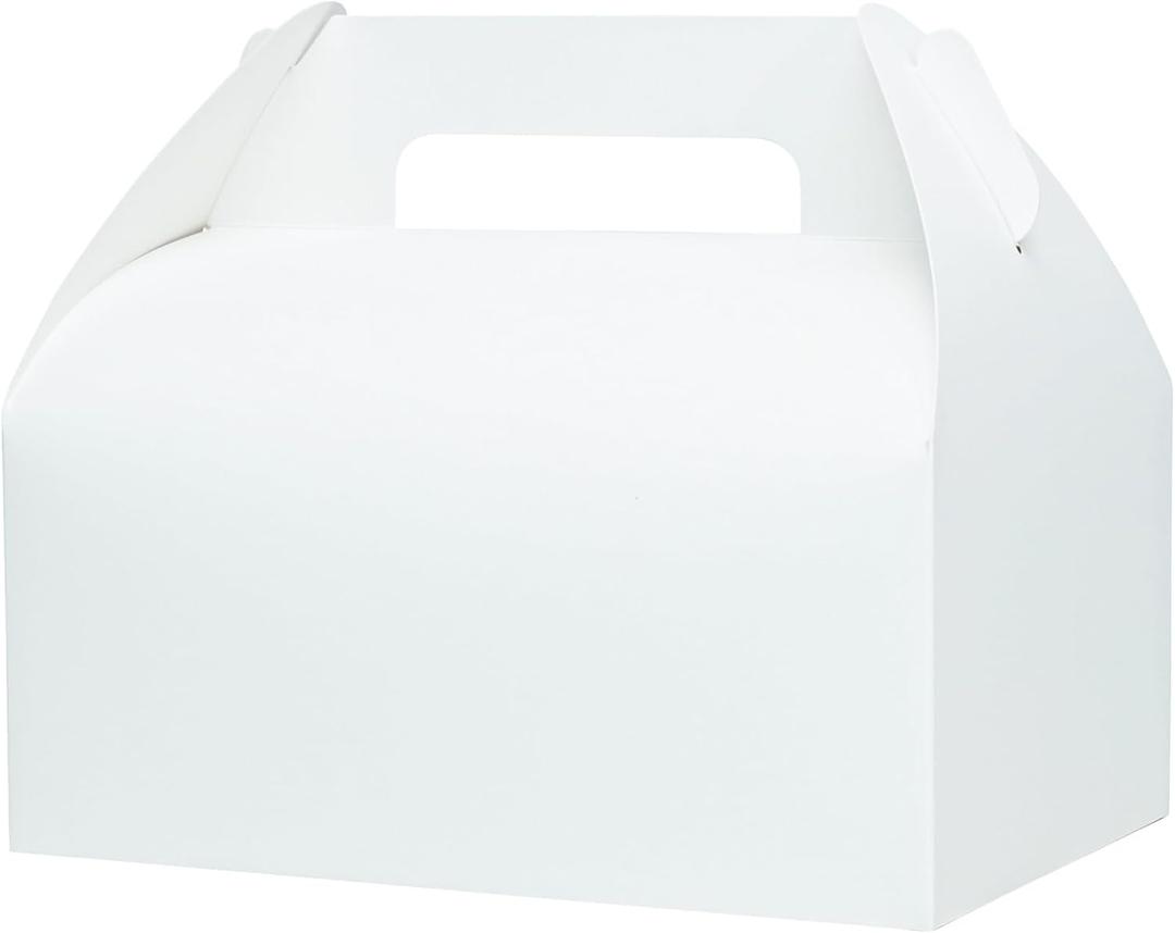 30 Pack 9x6x6 Large Gable Gift Boxes White Party Treat Boxes Disposable Lunch Box Togo for Treats Meals Cookies Favors Goodies Gifting Baked Goods