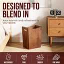 Wood Waste Basket, 2 Gallon Rectangular TrashCan with Handles, Water-Resistant Lacquer Finish, Compact for Bathroom Bedroom Office