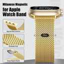 BXUXOHS Milanese Mesh Loop Compatible for Apple Watch Ultra 3/2/1 Band 49mm 46mm 45mm 44mm 42mm Men Women,Stainless Steel Metal Magnetic Strap for iWatch Series 11/10/9/8/7/6/5/4/SE 3/2/1