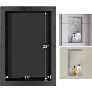 Ready Tile Shower Niche Shelf 17"X25"X4"Inside 14"X22" - Single Niche and Built In Shower Shelf Insert for Bathroom Niche Storage - Water and Leak Proof Large Wall Niche Insert
