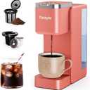 Tastyle Single Serve Coffee Maker, Iced and Hot Coffee Machine for K Cup & Grounds, Compact Design, 40oz Removable Water Reservoir, 6 to 24 Oz Brew Sizes, Fits 7.3" Travel Mug, Salmon