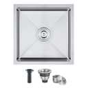MENATT 18"x18" Undermount Single Bowl Bar Sink 304 Stainless Steel Brushed
