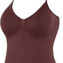 AUROLA Women's Influence Longline Strappy Halter Workout Tank Top (Medium, Cinnamon)