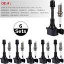 CarBole UF349 Ignition Coil Pack & Spark Plugs Compatible with 3.5L 2002-2008 Nissan Maxima Murano Infiniti G35 FX35, 4.0L 2005-2019 Nissan Frontier Xterra Pathfinder