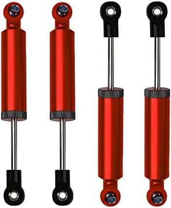 4Pcs RC Car Shocks Shock Absorber Internal Spring Shocks Damper Upgrade Parts Compatible with Axial SCX10 Traxxas TRX4 Redcat Tamiya 1/10 RC Crawler (Hole Distance:90mm, Red)