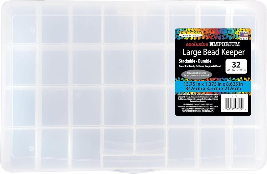 The Beadery - Large Bead Keeper Storage Box, 32 Compartment - 2176