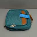 Travel Hanging Toiletry Bag for Women and Men, with 8 Leak Proofing Silicone Bottle Covers, Waterproof Makeup Accessories, Cosmetic Essentials, Toiletries Dopp Kit Set with Jewelry Organizer, Blue