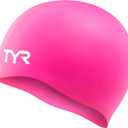 TYR Adult Wrinkle Free Silicone Swim Cap for Drag Reduction and Hair Protection (Fl Pink)