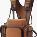 TIDEWE Binocular Harness Chest Pack with MOLLE System, 2 Detachable Pouches, Silent Magnetic Closure, Lightweight & Waterproof Bino Harness for Hunting, Hiking & Birdwatching, Brown