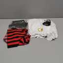 Pirate Costume for Women with Accessories Renaissance Short sleeve Blouse Belt Headscarf Set Cosplay (Medium, White+stripe)