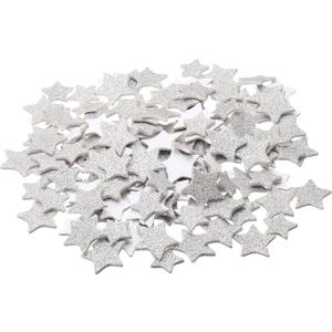 PATIKIL Foam Stickers, 300Pcs EVA Self Adhesive Glitters Foam Shape Sticker Craft Supplies for Scrapbook Card DIY Making Home Decor, Silver Star Style