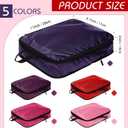 5 Pack Compression Packing Cubes for Travel Space Saving Cubes Luggage Organizer for Suitcase(Purple,S)