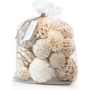 ANDALUCA Large Decorative Balls Bowl Filler Decor Orbs White & Cream (Natural White)