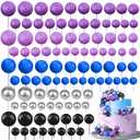 108 Pcs Balls Cake Topper DIY Cupcake Insert Foam Balloons for Cake Baking Wedding Anniversary Birthday Decoration(Elegant Colors,Multi Sizes)