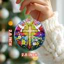 7 x Cross Ornament: Christmas Ornaments, Religious Christmas Decorations for Tree, Catholic Ornament & Christian Holiday Decor | Religious Cross Gifts, Christian Gifts - Design B