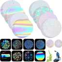 200 Pcs Badge Protective Film 45mm (1.77 in), 8 Styles of Holographic Glitter, Badge Film for 1.25 Inch 32mm Button Maker Machine, 32mm Button Making Supplies