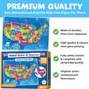 United States Puzzles for Kids Ages 4-6 - Educational Toys for Boys & Girls - 70Pcs USA Map Kids Puzzle with 50 States & Capitals - Floor Jigsaw Puzzles - Fun Learning Activities & Gifts for Children