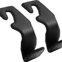 Headrest Hooks for Purses and BagsVehicle Back Seat Headrest Hanger Matching Cars Interior Genuine Leather Storage Holder Hook, 2 Pack, Black