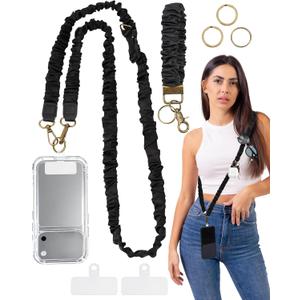 2 Pack Cell Phone Lanyard Crossbody Phone Strap and Wrist Strap Long Lanyard for ID Holder Keys Accessories Travel Essential for Women
