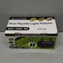 Aiicioo Dual Reptile Light Fixture - Bearded Dragon Light Fixture Double Reptile Heat Lamp Dome Max 160 Watt Terrarium UVB Reptile Light for Turtle Tank Vivarium Hermit Crab