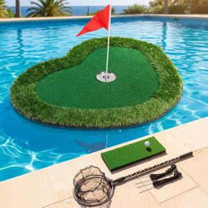 Wekin Floating Golf Green 35"x28" for Pool & Lake, Putting Green Mat with Golf Balls & Accessories, Water Golf Chipping Mat for Backyard, Outdoor Games