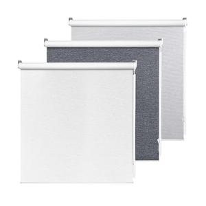 ALLBRIGHT 100% Blackout Roller Blinds for Windows, Shades for Indoor Windows with Striped Jacquard, UV Protection Fabric, Window Shades for Home,Office, Easy to Install, White, 52" W X 72" H