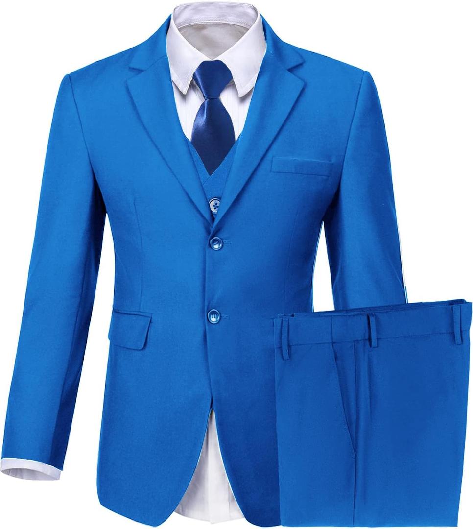 Boys Suits Kids Toddler Tuxedo Suit for Boys Formal Dresswear Set and Tie Size 4 Royal Blue