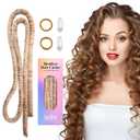 Lanzhire Heatless Curling Rod Headband for Long and Short Hair, No Heat Overnight Curls with Thin Curlers to Sleep In (Golden)