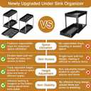 NIUXX Expandable Under Sink Organizer: 2 Tier Height Adjustable
