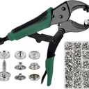 Snap Fasteners Tool,Adjustable Snap Setter Tool Includes 60 Sets Snap for Boat Cover Furniture Tent,15mm Metal Leather Snap Buttons Kit Socket Canvas for DIY Craft,Clothing,Jeans,Wallets