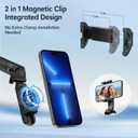 14.5" Mini Magnetic Tripod for iPhone, Selfie Stick with Remote for MagSafe, Portable Pocket Size Selfie Stick with Metal Ring, Small/Compact Cell Phone Stand for Recording, Travel and Vlogging-Black