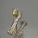 TINANA Silverware Sets, 30 PCS Flatware Set for 6, Premium Stainless Steel Cutlery Utensil Set Mirror Polished Forks and Spoons, Dishwasher Safe, Gold